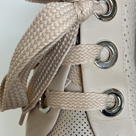 AGL Attilio Giusti Leombruni Perforated Platform Talc Leather Sneaker Size 39 9 - Picture 8 of 16